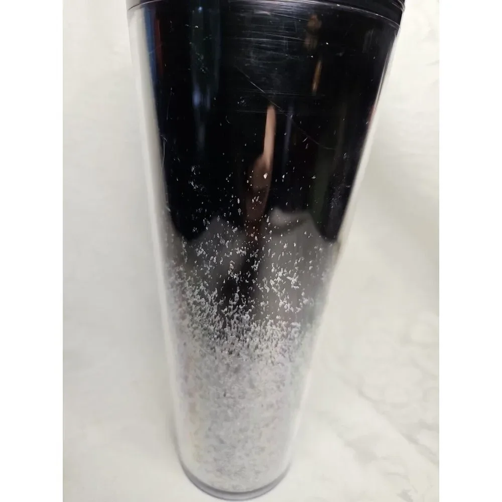 Starbucks BLACK OMBRE SILVER GLITTER‎ Tumbler Venti Holiday 2019 Blingy Sparkle - Picture 5 of 7